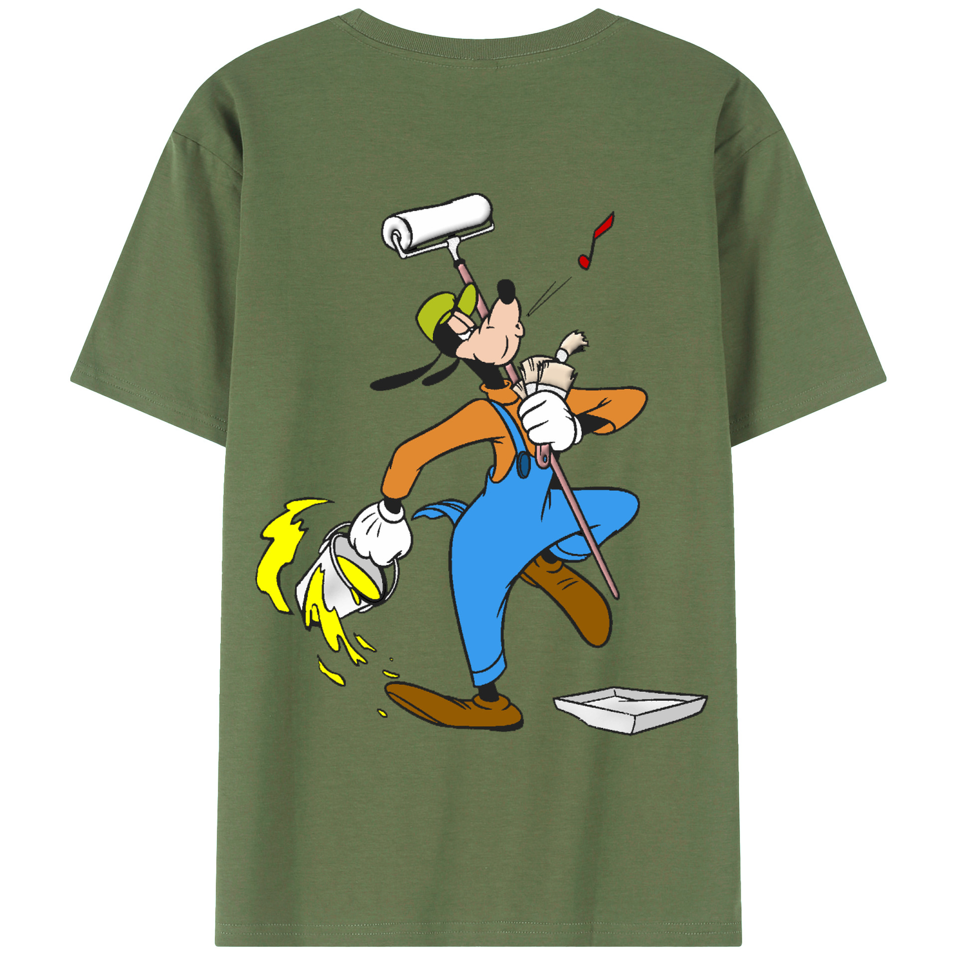 ミッキーマウス Mickey Mouse 綿100％ メンズ半袖Tシャツ（バックプリント） 通気性